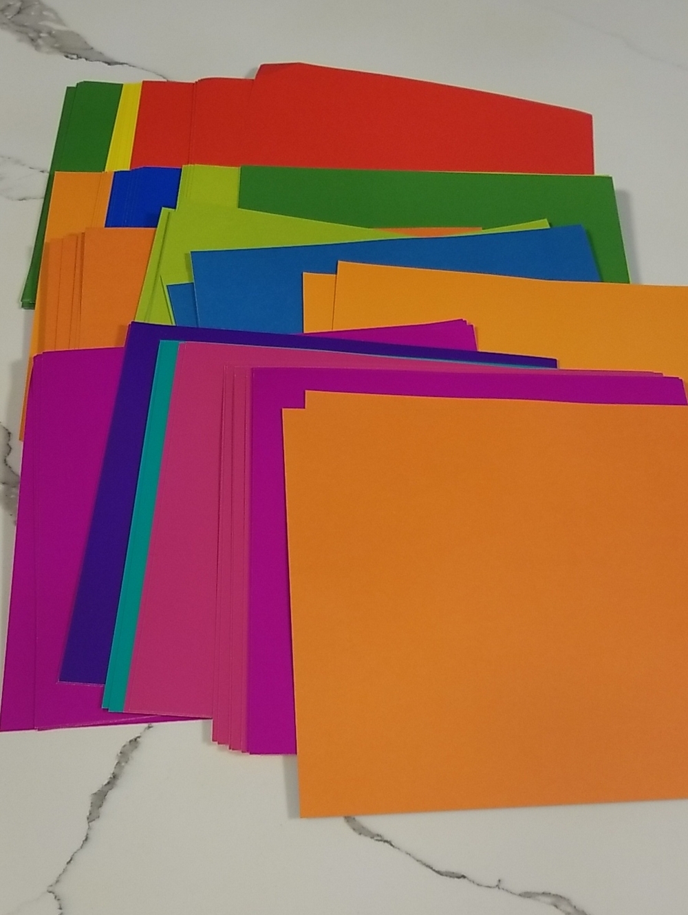 Bright Assorted Scrapbooking Card Making 8x8 Double Sided Cardstock Sheets